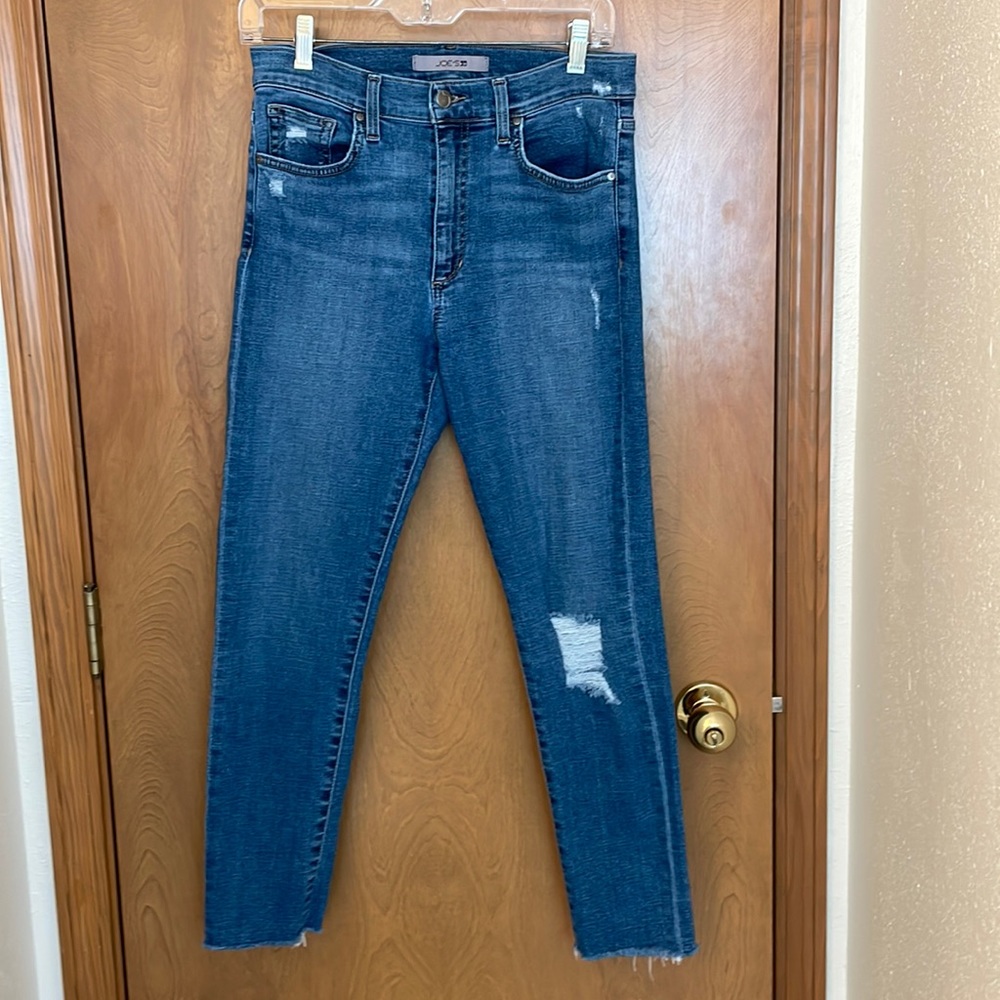 Joe's Jeans high rise distressed skinny ankle jeans in size 27